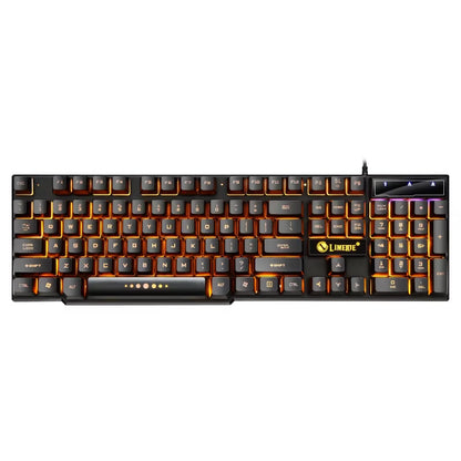 USB Wired Gaming Keyboard and Mouse Set with Rainbow LED Backlighting for PC - Gamer Combo Kit for Home and Office Use