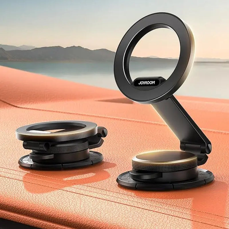 Joyroom All-Metal Magnetic Car Mount - Foldable Phone Holder for Tesla Dashboard and iPhone