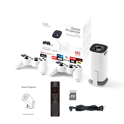 P30MAX Android 11 Gaming Projector - 64GB TF Card, Wireless Gaming Controller, Dual Wi-Fi, 1280x720P Portable Home Theater