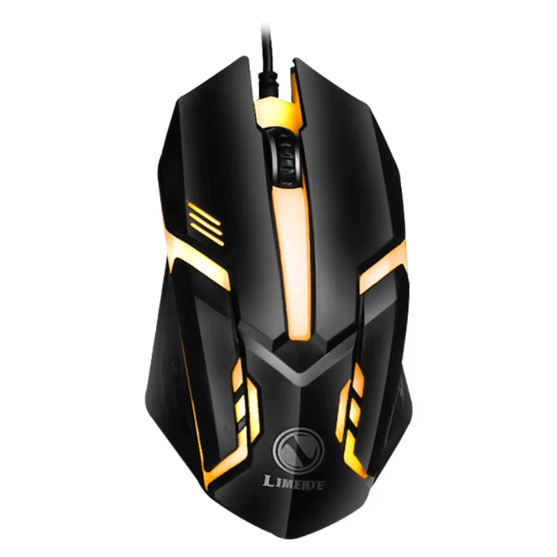 USB Wired Gaming Keyboard and Mouse Set with Rainbow LED Backlighting for PC - Gamer Combo Kit for Home and Office Use