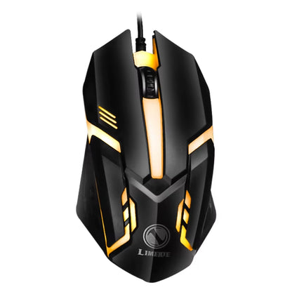 USB Wired Gaming Keyboard and Mouse Set with Rainbow LED Backlighting for PC - Gamer Combo Kit for Home and Office Use