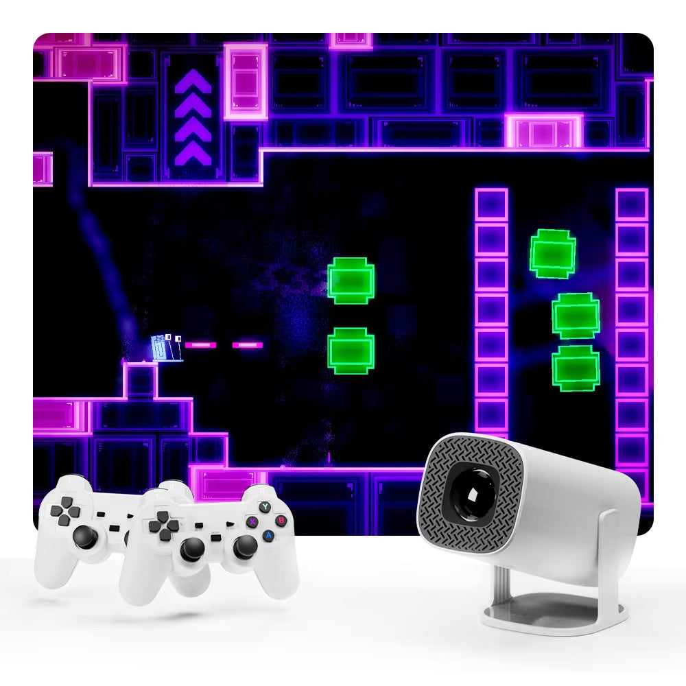 P30MAX Android 11 Gaming Projector - 64GB TF Card, Wireless Gaming Controller, Dual Wi-Fi, 1280x720P Portable Home Theater